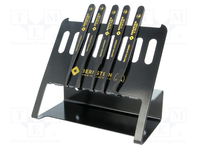 Set of tweezers; ESD; Pcs: 6; Works with: BRN-5-090-0