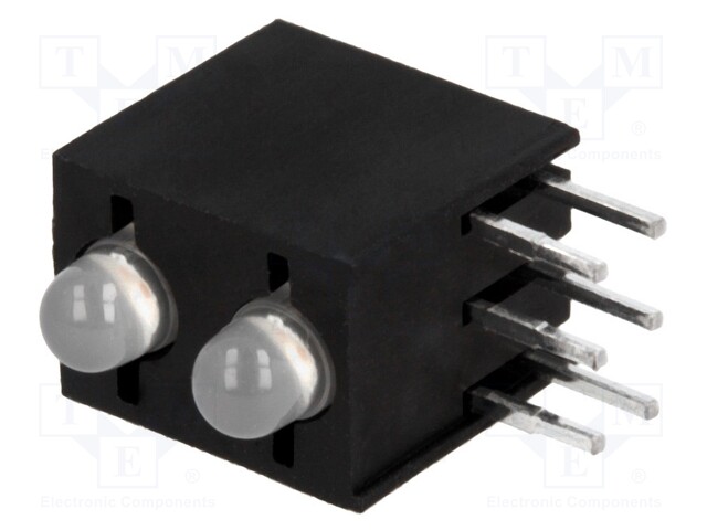 LED; in housing; red/green; 3mm; No.of diodes: 2; 20mA; cathode; 60°
