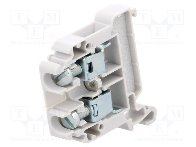 Splice terminal: rail; 0.5÷10mm2; ways: 1; terminals: 2; grey; TS35