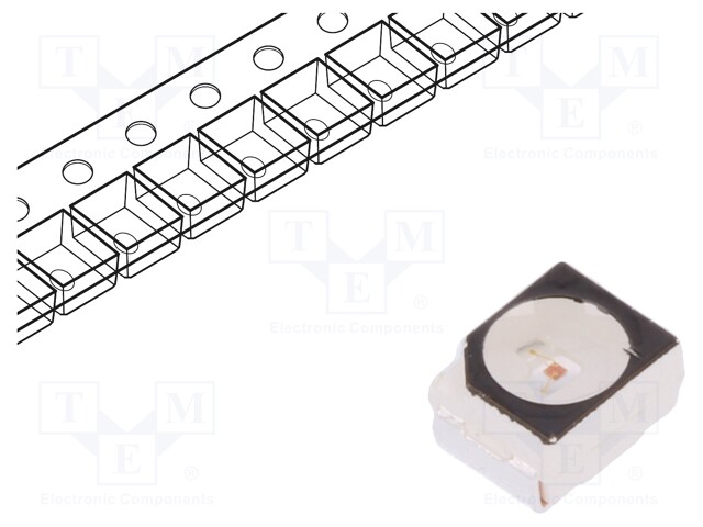 LED; SMD; 3528,PLCC2; yellow; 900÷1800mcd; 3.5x2.8x1.9mm; 120°