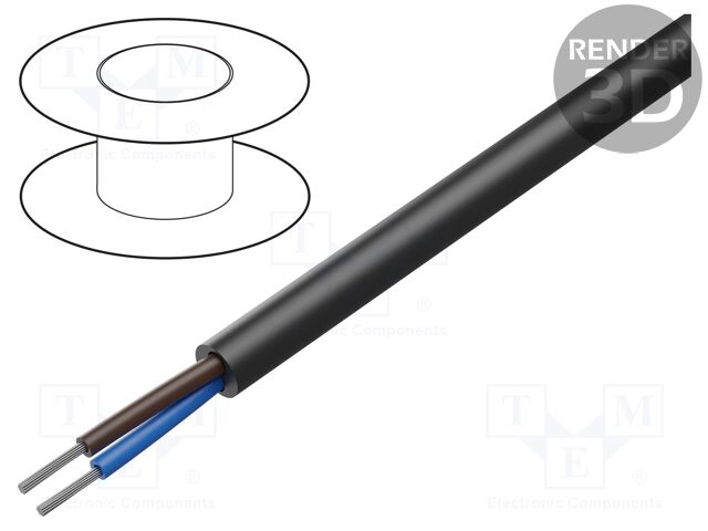 Wire; SiHF UL/CSA; 2x2.5mm2; Cu; stranded; silicone; black