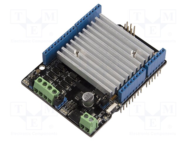 Arduino shield; GPIO; pin strips,pin header,screw; Comp: L298P
