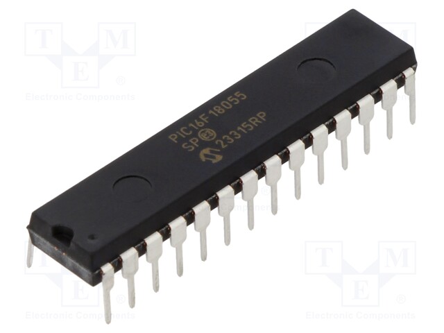 IC: PIC microcontroller; Memory: 14kB; SRAM: 1kB; EEPROM: 128B; THT