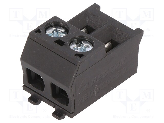Pluggable terminal block; 5mm; ways: 2; angled 90°; plug; female