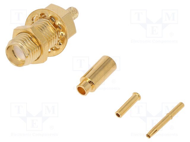 Socket; SMA; female; straight; RG178(A,B); crimped; teflon