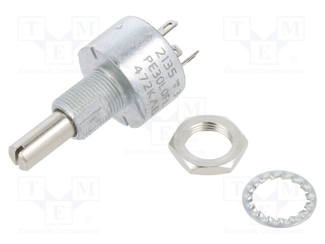 Potentiometer: shaft; single turn; 4.7kΩ; 3W; ±10%; 6mm; linear