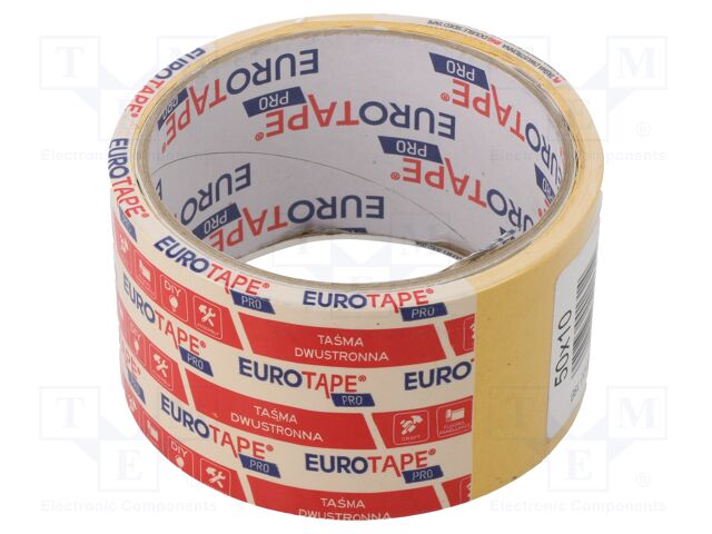 Fastening tape; W: 50mm; L: 10m; Adhesive: acrylic; V: double-sided