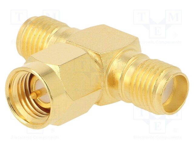 T adapter; SMA male,SMA female x2; T; 50Ω; teflon; gold-plated