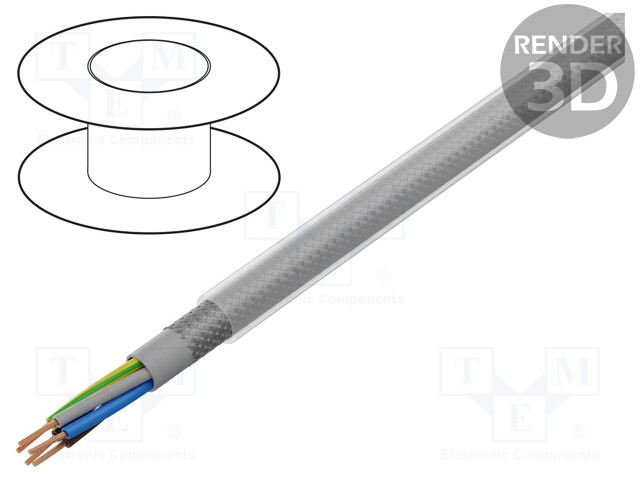 Wire; Y-CY-JB; tinned copper braid; PVC; transparent; 450/750V