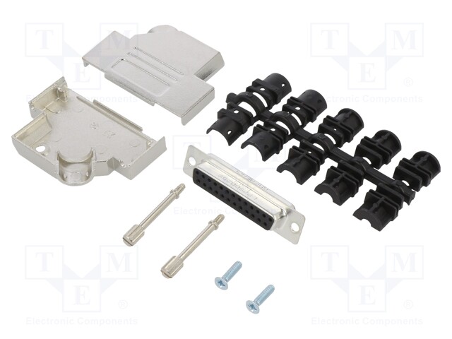 D-Sub; PIN: 25; male; shielded; angled 45°; screw terminal; UNC4-40