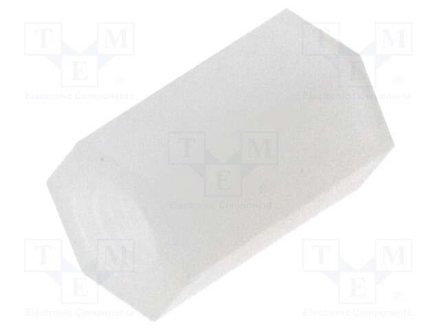 Screwed spacer sleeve; hexagonal; polyamide; M3; 9mm