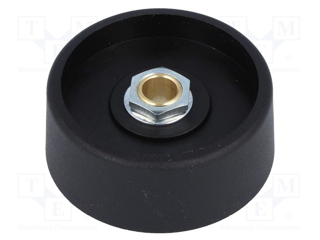 Knob; without pointer; polyamide; Shaft d: 6mm; Ø40x16mm; black