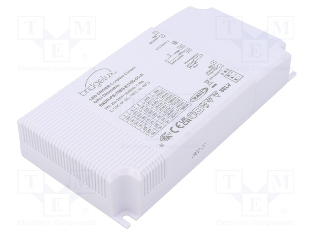 Power supply: switched-mode; LED; 75W; 23÷71VDC; 1050÷1600mA