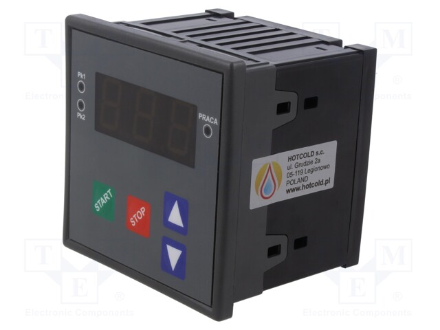 Timer; Range: 1s÷999s; NO x2; 230VAC; panel; OUT 1: 230VAC/5A; HCRT
