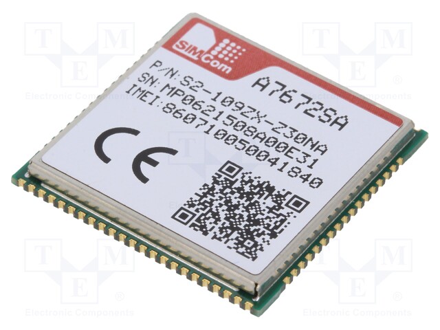 Module: LTE; Down: 10Mbps; Up: 5Mbps; SMD; 24x24x5mm
