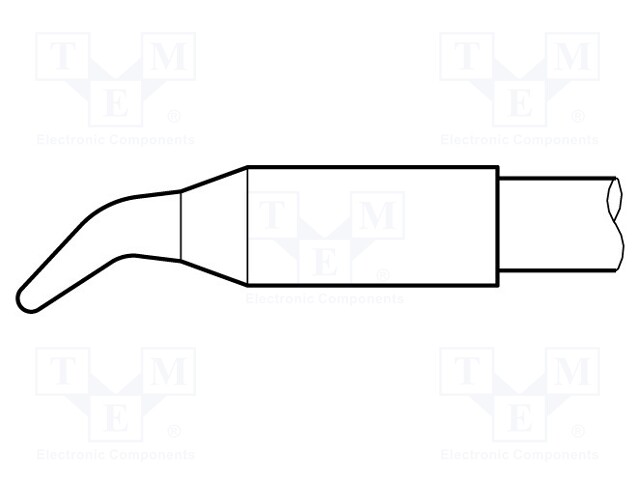 Tip; bent conical; 1mm; longlife