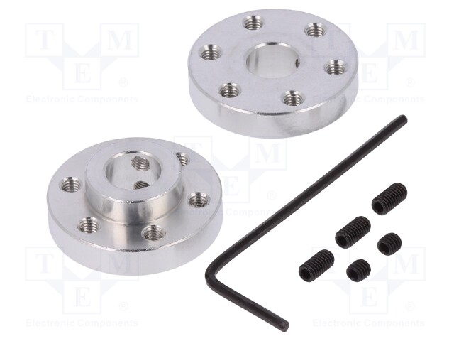 Bracket wheel; Shaft: smooth; Pcs: 2; Shaft dia: 8mm; Ø: 25.4mm