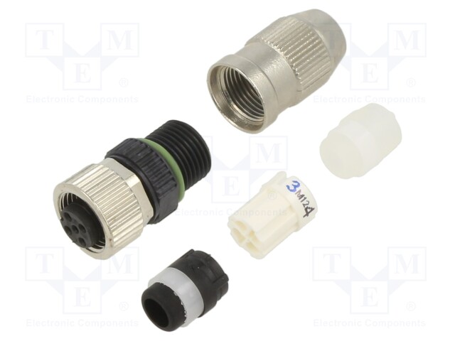 Plug; M12; PIN: 4; female; A code-DeviceNet / CANopen; for cable