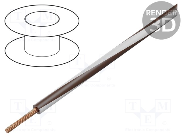 Wire; LgY; stranded; Cu; 1mm2; brown-white; PVC; 300/500V; 100m