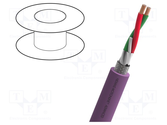 Wire; PROFIBUS; 1x2x0,64mm2; solid; Cu; PVC; violet; 30V
