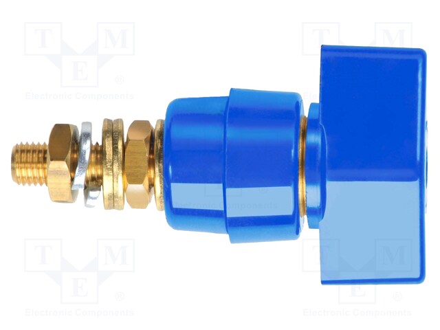 Laboratory clamp; blue; 1kVDC; 63A; Contacts: brass; 58mm