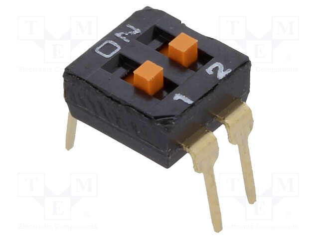 Switch: DIP-SWITCH; Poles number: 2; ON-OFF; 0.025A/24VDC; Pos: 2