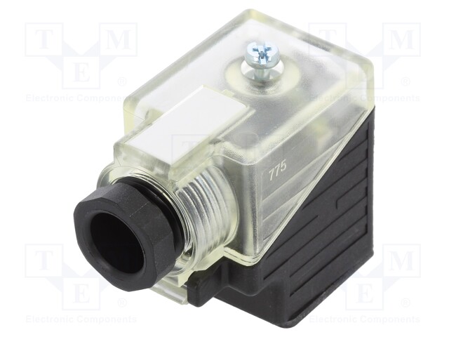 Connector: valve connector; plug; form A; 18mm; female; PIN: 4; 24V