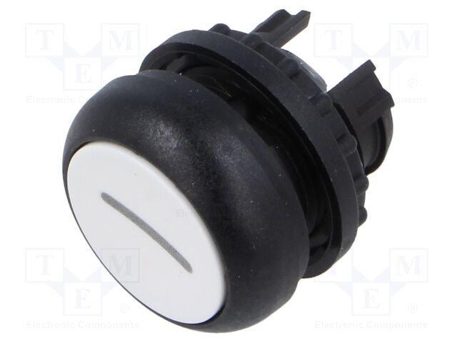 Switch: push-button; Stabl.pos: 1; 22mm; white; Illumin: none; IP67