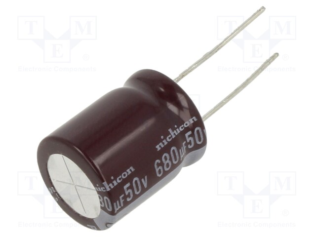 Capacitor: electrolytic; low ESR; THT; 680uF; 50VDC; Ø16x20mm; ±20%