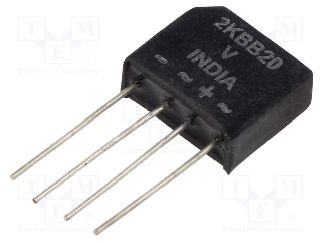 Bridge rectifier: single-phase; Urmax: 200V; If: 1.9A; Ifsm: 50A