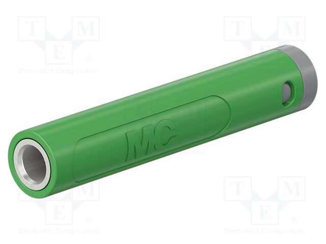 Connector: 4mm banana; socket; 32A; 30VAC; 60VDC; L: 43.5mm; green
