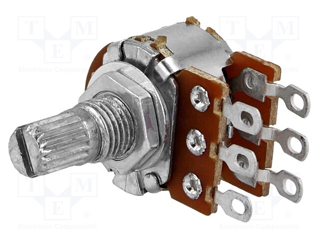 Potentiometer: shaft; single turn; 220kΩ; 63mW; ±20%; on cable; 6mm