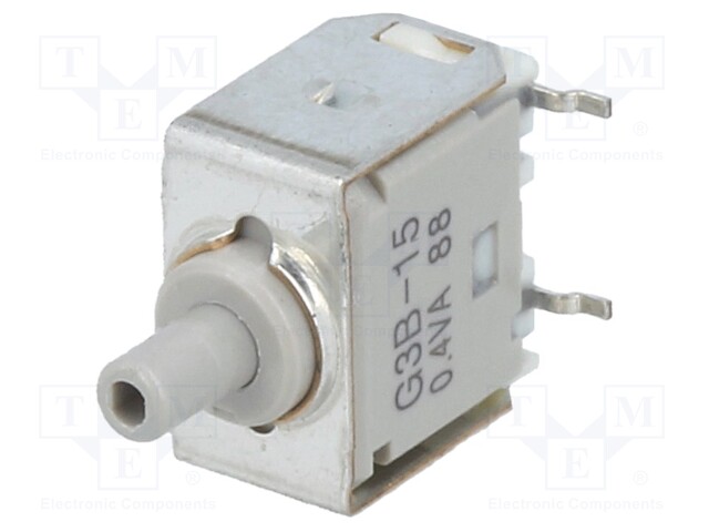 Switch: push-button; Pos: 2; SPDT; 0.4A/28VAC; ON-(ON)