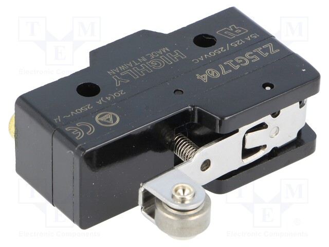 Microswitch SNAP ACTION; with lever (with roller); SPDT; Pos: 2