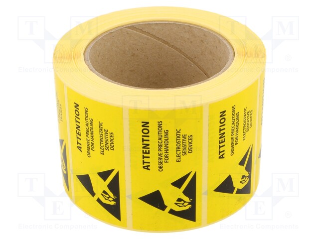 Self-adhesive label; ESD; 76x38mm; Package: reel; 1000pcs.