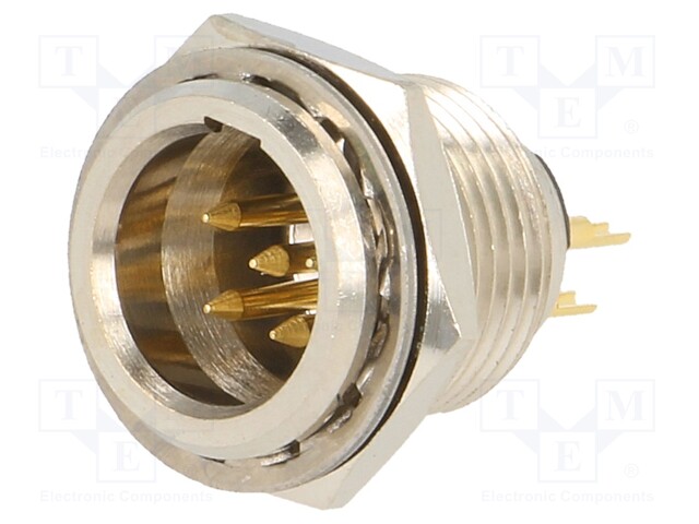 Socket; XLR mini; male; PIN: 5; soldering; 4A; 0.5mm2