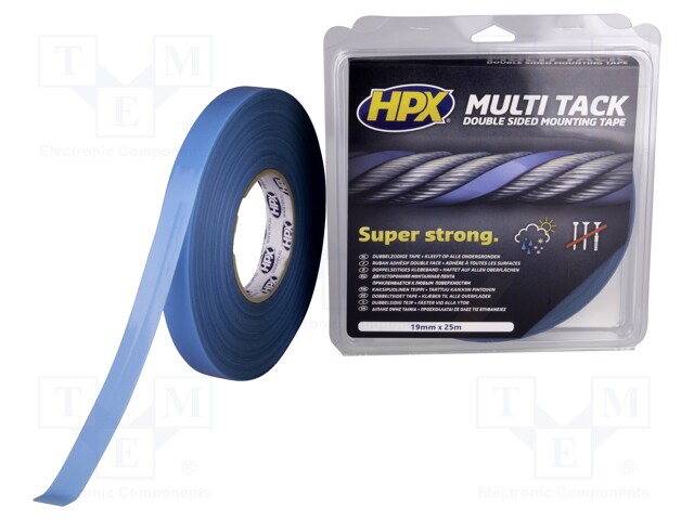 Tape: fixing; W: 12mm; L: 25m; Thk: 0.8mm; double-sided; max.75°C