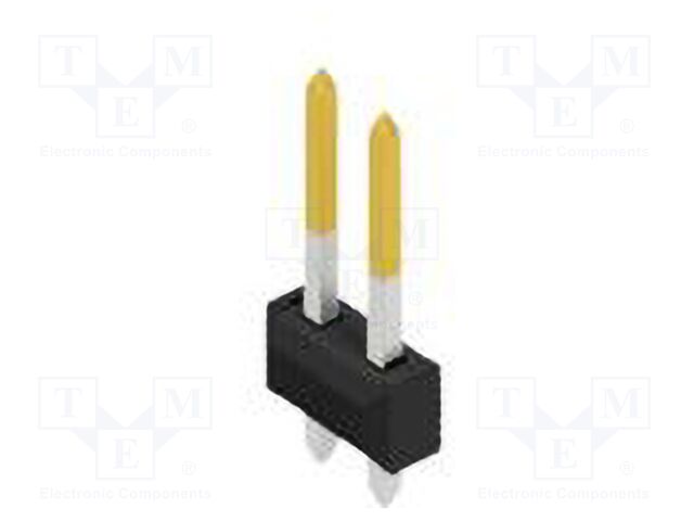 Connector: pin strips; pin header; male; PIN: 2; 2.54mm; THT; 2x1
