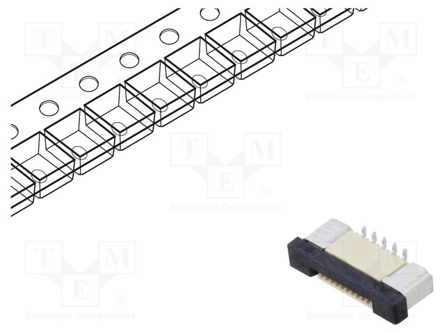 Connector: FFC (FPC); vertical; PIN: 10; ZIF; SMT; 500mA; tinned