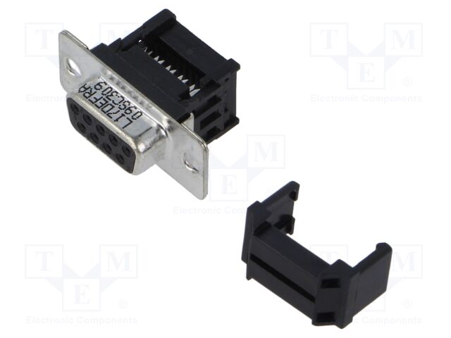 D Sub Connector, DB9, Standard, Receptacle, 17D Series, 9 Contacts, DE, IDC / IDT