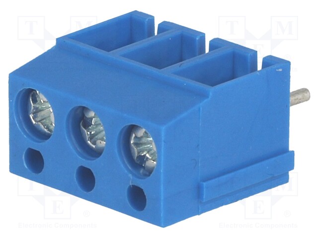 PCB terminal block; angled 90°; 5mm; ways: 3; on PCBs; 2.5mm2; 16A