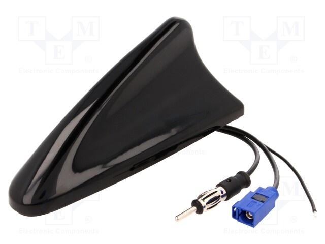 Antenna; SHARK; AM,FM,GPS; DIN,Fakra; black; 12VDC; Kind: RG174