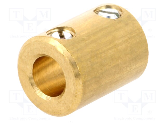 Adapter; brass; Shaft d: 6mm; copper; Shaft: smooth; Hole diam: 6mm