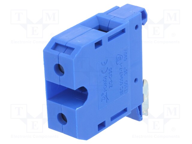 Splice terminal: rail; 4÷35mm2; ways: 1; terminals: 2; blue; TS35