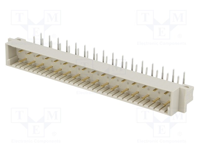 Socket; DIN 41612; type D; male; PIN: 32; THT; angled 90°; 6A; 3mm