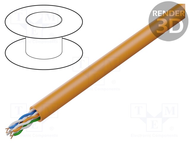 Wire; BiTLAN,U/UTP; 6; data transmission; solid; Cu; 4x2x23AWG