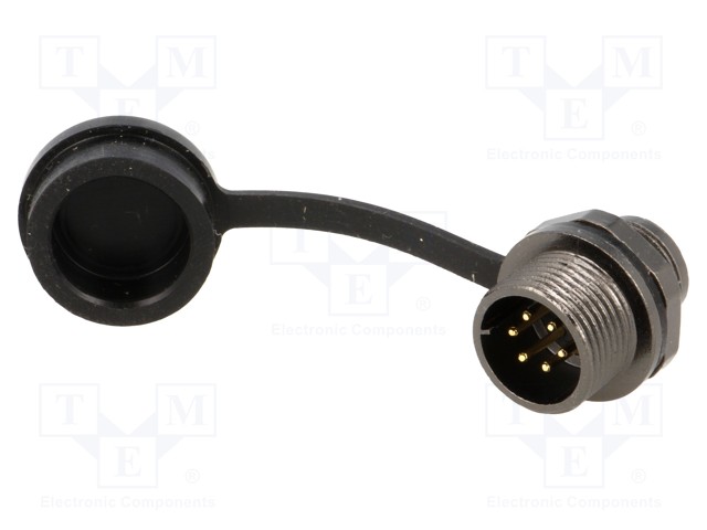 Socket; male; ST12; PIN: 6; IP67; 5A; soldering; 125V; 0.75mm2