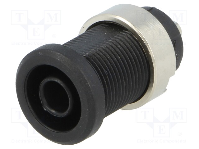 Socket; 4mm banana; 36A; black; soldering