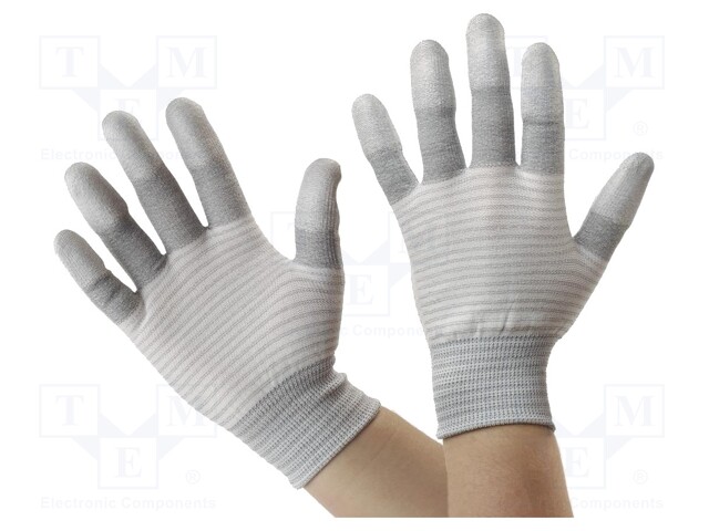 Protective gloves; ESD; M; ANSI/ESD SP15.1; white-gray