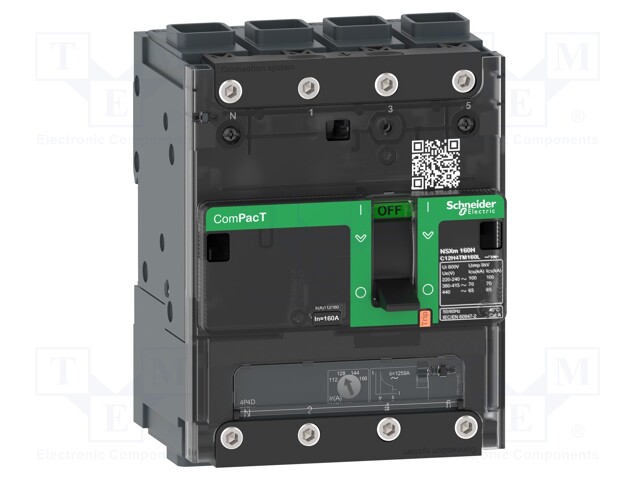 Power breaker; Poles: 4; DIN; Inom: 160A; NSX; IP40; -25÷70°C; 690VAC